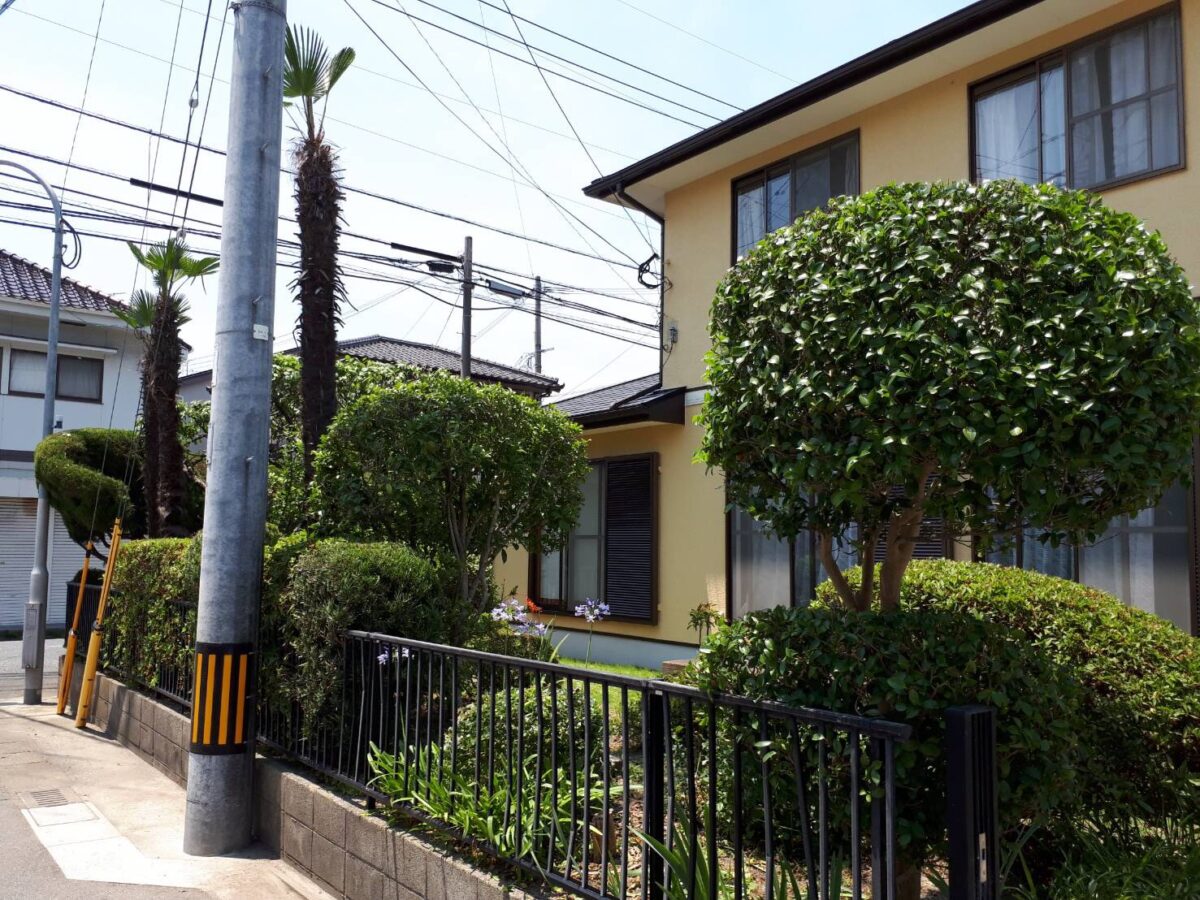 早良区田隈 Ｔ様邸の庭木の剪定、庭木の消毒を行いました。